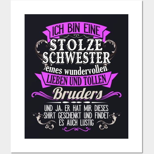 Stolze Schwester eines tollen Bruders Geschwister Wall Art by Foxxy Merch